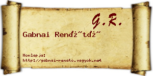 Gabnai Renátó névjegykártya